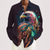 abordables Camisas estampadas para hombre-Águila Vintage Casual Hombre Camisa Exterior Calle Casual Diario Otoño invierno Cuello Vuelto Manga Larga Azul Marino Oscuro S M L Camisa