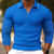 baratos polo clássico-Homens Camiseta Polo Camisa de golfe Casual Esportes Lapela Manga Longa Moda Básico Tecido Botão Primavera &amp; Outono Normal Azul Claro Rosa Azul Escuro Verde Claro Camiseta Polo