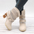 olcso Slouch Boots-Női Csizmák Slouchy Boots Szabadtéri Napi Kivág Csizmák Bokacsizmák Csat Vaskosabb sarok Kerek orrú Csehország Alkalmi Műbőr Bebújós Fekete Bézs Szürke