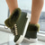 abordables Botas de nieve e invierno-Zapatillas altas con forro de piel sintética de color rosa para mujer: zapatos casuales de invierno cálidos y acogedores