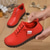 cheap Women&#039;s Sneakers-Women&#039;s Sneakers Flats Slip-Ons Valentines Gifts Plus Size Soft Shoes Valentine&#039;s Day Daily Solid Color Winter Flat Heel Round Toe Elegant Casual Comfort Walking PU Lace-up Black Red