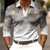 tanie klasyczna koszulka polo-Wzór 3D Męskie Zabytkowe 3D Nadruk Na zewnątrz Codzienne Streetwear Poliester Długi rękaw Wieczorne Koszulki polo Brązowy Szary Jesień i zima S M L Średnio elastyczny Polo z klapami