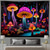 cheap Blacklight Tapestries-Mushroom Fantasy Blacklight Tapestry Glow in the Dark Glow Party UV Reactive Trippy Misty Nature Landscape Hanging Tapestry Wall Art Mural for Living Room Bedroom