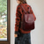 cheap Fashion Backpacks-Women&#039;s Vintage Faux Leather Backpack Purse with Flap Cover – Large Capacity Anti-Theft Shoulder Bag for Work, Travel, or Daily Use