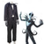 halpa Miesten Puvut-Jack Skellington Cosplay-Asut Asut Puvut ja bleiserit Painajainen ennen joulua Cosplay Aikuisten Miesten Halloween Karnevaali Naamiaiset Suoritus Helppoja Halloween-asuja Pukeudu