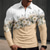 cheap Floral Polos-Floral Men&#039;s Casual 3D Print Zip Polo Outdoor Casual Daily Streetwear Polyester Long Sleeve Turndown Zip Polo Shirts Pink Blue Fall &amp; Winter S M L Lapel Polo