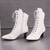 cheap Victorian &amp; Edwardian-Women's Victorian Lace-Up Ankle Boots – Retro Faux Leather Heeled Boots for Cosplay, Parties, and Daily Wear