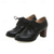 cheap 1930s-Women&#039;s Green Brogue Oxford Heels - Vintage Lace-Up Leather Shoes with Chunky Heel for Office and Casual Wear