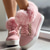 abordables Botas de nieve e invierno-Zapatillas altas con forro de piel sintética de color rosa para mujer: zapatos casuales de invierno cálidos y acogedores
