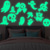 abordables Pegatinas de Halloween-Resplandor nocturno fantasma halloween pegatina de pared brillante sala de estar dormitorio habitación de los niños pared autoadhesiva decoración navideña pegatina creativa