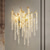 tanie Kinkiety kryształowe-Kinkiet ścienny led lampa kryształowa z możliwością ściemniania 25/40cm g9 minimalistyczna lampa do montażu na ścianie oprawa oświetleniowa oświetlenie wewnętrzne do salonu sypialnia 110-240v
