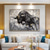cheap Animal Paintings-Handmade Oil Painting Canvas Wall Art Decoration Black-and-White Abstract Style Animal Bull for Home Decor Rolled Frameless Unstretched Painting