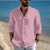 cheap Men&#039;s Casual Shirts-Men&#039;s Shirt Linen Shirt Button Up Shirt Casual Shirt Beach Shirt Black White Pink Long Sleeve Plain Lapel Spring &amp; Summer Casual Daily Clothing Apparel