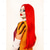 billige Filmkarakter parykker-Rød Raggedoll Lang Rett Cosplay Halloween Parykker