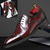 cheap Formal-Men&#039;s Burgundy Patent Leather Oxford Shoes with Brogue Detailing and Crocodile Pattern - Elegant Lace-Up Dress Shoes for Formal Occasions