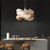 cheap Island Lights-Chandeliers 45/60cm Wood Unique Flower Design Pendant Lighting E27 Ceiling Light Fixture Fixtures for Dining Room Kitchen Living Room Bedroom 110-240V
