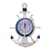 cheap Wall Sculptures-Mediterranean Style Blue and White Rudder Helmsman Anchor Personalized Wall Clock Clock Electronic Watch Decoration Navigation Clock Office Home Ocean Theme Wall Hanging