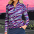 cheap Women&#039;s Golf-Women&#039;s Golf Polo Shirt Purple Green Long Sleeve Sun Protection Top Stripes Fall Winter Ladies Golf Attire Clothes Outfits Wear Apparel
