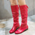 cheap Slouch Boots-Women&#039;s White Slouchy Knee-High Boots - Soft Faux Leather with Low Heel, Perfect for Casual Outings or Pairing with Dresses for a Chic Look
