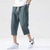 cheap Classic-Men&#039;s Shorts Linen Shorts Summer Shorts Beach Shorts Capri Pants Drawstring Elastic Waist Plain Calf-Length Sports Outdoor Streetwear Linen / Cotton Blend Casual Lake blue Black