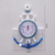 cheap Wall Sculptures-Mediterranean Style Blue and White Rudder Helmsman Anchor Personalized Wall Clock Clock Electronic Watch Decoration Navigation Clock Office Home Ocean Theme Wall Hanging