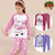 cheap Girl's 3D Cartoon-Girls' 3D Santa Claus Pajama Set Long Sleeve 3D Print Fall Winter Active Fashion Cute Polyester Kids 3-12 Years Crew Neck Home Causal Indoor Regular Fit