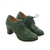 cheap 1930s-Women&#039;s Green Brogue Oxford Heels - Vintage Lace-Up Leather Shoes with Chunky Heel for Office and Casual Wear