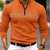 cheap Classic Polo-Men&#039;s Polo Shirt Quarter Zip Polo Daily Wear Vacation Quarter Zip Long Sleeve Fashion Comfortable Stripes Zip Up Spring &amp;  Fall Regular Fit Black Navy Blue Orange Brown Polo Shirt
