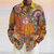 cheap Men&#039;s Linen Shirts-Tribal Bandana Print Vintage Tribal Men&#039;s Shirt Outdoor Street Casual Daily Fall &amp; Winter Turndown Long Sleeve Yellow Purple Orange S M L shirt