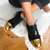 cheap Women&#039;s Oxfords-Women&#039;s Black and Gold Oxford Shoes – Lace-Up Wingtip Brogues with Fringe &amp; Tassel for Vintage Casual Style