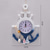 cheap Wall Sculptures-Mediterranean Style Blue and White Rudder Helmsman Anchor Personalized Wall Clock Clock Electronic Watch Decoration Navigation Clock Office Home Ocean Theme Wall Hanging