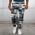 levne Kalhoty chinos-patchwork vzor kostkovaná geometrie pánské business 3D potištěné šaty kalhoty kalhoty klasického střihu ploché přední kalhoty námořnická modř střední pas outdoor street wear s do 3xl