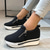 cheap Women&#039;s Sneakers-Women&#039;s Sneakers Canvas Shoes Xmas Shoes Plus Size Height Increasing Shoes Outdoor Christmas Summer Winter Hidden Heel Round Toe Closed Toe Fashion Sporty Casual Canvas Lace-up Anime Cartoon Black Red