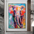 お買い得  動物画-Mintura 手作り象動物油絵キャンバス壁アート装飾現代抽象画像家の装飾用ロールフレームレス未延伸絵画