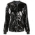 cheap Tops-Women&#039;s Sequin Fitted Long Sleeve Zipper Blazer Bomber Jacket Retro Vintage Disco 1980s TS Style