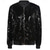 cheap Tops-Women&#039;s Sequin Fitted Long Sleeve Zipper Blazer Bomber Jacket Retro Vintage Disco 1980s TS Style