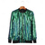cheap Tops-Women&#039;s Sequin Fitted Long Sleeve Zipper Blazer Bomber Jacket Retro Vintage Disco 1980s TS Style