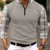 cheap Long Sleeve Polo-Plaid Men&#039;s Business 3D Print Zip Polo Outdoor Casual Daily Streetwear Polyester Long Sleeve Zip Polo Shirts Black White Fall &amp; Winter S M L Micro-elastic Lapel Polo