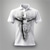 olcso Grafikai mintás póló-Dombornyomott Jézus Férfi Szüret 3D Nyomtatott Szabadtéri Hétköznapi viselet Utcai öltözék Poliészter Rövid ujjú Térfogatcsökkenés Pólóingek Fekete Fehér Ősz S M L Lapel Polo