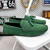 cheap Casual Loafers-Men's Green Suede Loafers – Casual Slip-On Moccasins with Non-Slip Sole for Driving &amp; Everyday Wear