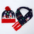 cheap Santa Hat &amp; Accessories-2023 New Jacquard LED Glow Christmas Hat Scarf Set Autumn and Winter Festival Pattern Multi color Jacquard