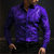 cheap Men&#039;s Printed Shirts-Men&#039;s 3D Shirt Optical Illusion Line Vintage Abstract Men&#039;s Shirt Outdoor Street Casual Daily Fall &amp; Winter Turndown Long Sleeve Black Blue Purple Shirt Formal Fabric