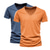 billige Casual T-skjorter for menn-2 stk herre t-skjorte ensfarget basic kortermet v-hals