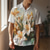 cheap Men&#039;s Printed Shirts-Floral Casual Men&#039;s Shirt Easter Autumn / Fall Cuban Collar Short Sleeves White, Pink, Blue S, M, L 4-Way Stretch Fabric Shirt