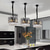 baratos Design de Lanterna-lustre de cristal moderno para sala de estar sala de jantar luz preta lustre redondo led lustres cozinha quarto iluminação interior moderno lustre led 110-240v