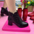 cheap Ankle Boots-Women&#039;s Heels Boots Plus Size Cross Strap Heels Party Work Daily Solid Color Booties Ankle Boots Chunky Heel Round Toe Elegant Vintage Fashion PU Zipper Black Red Brown