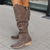 cheap Women&#039;s Boots-Women&#039;s Slouchy Suede Knee-High Boots with Buckle - Casual Flat Heel for Everyday &amp; Fall Fashion