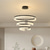 abordables Éclairages circulaires-suspension 40+60+80 cm dimmable cercle / rond design aluminium style moderne noir contemporain moderne 220-240v