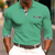 preiswerte klassisches Polo-Herren Vintage 3D Bedruckt Poloshirt mit Zopfmuster Golfpolo Casual Langarm Umlegekragen Polo-Shirts Schwarz Weiß Herbst Winter S M L Mikro-elastisch Revers-Polo