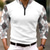 cheap Zip Polo Shirt-Plaid Men&#039;s Business 3D Print Zip Polo Outdoor Casual Daily Streetwear Polyester Long Sleeve Zip Polo Shirts Black White Fall &amp; Winter S M L Micro-elastic Lapel Polo